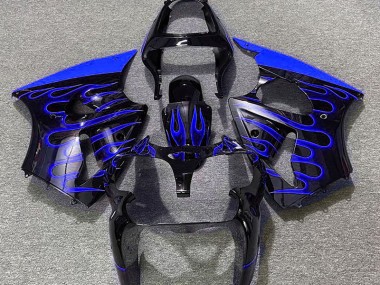 00-02 Negro Brillante & Azul Llama ZX6R Carenado