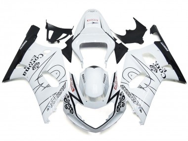01-03 Blanco Brillante Corona & Negro GSXR 600-750 Carenado