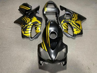 01-03 Cráneo Negro Mate & Dorado CBR600 F4i Carenado