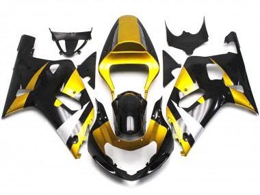 01-03 Estilo Dorado & Negro Brillante GSXR 600-750 Carenado