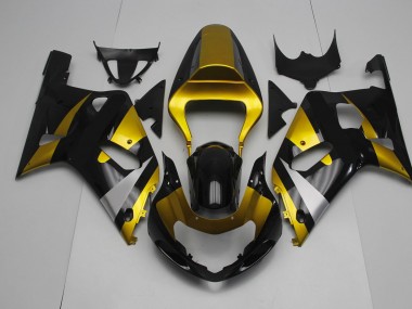 01-03 Negro Brillante & Dorado GSXR 600-750 Carenado