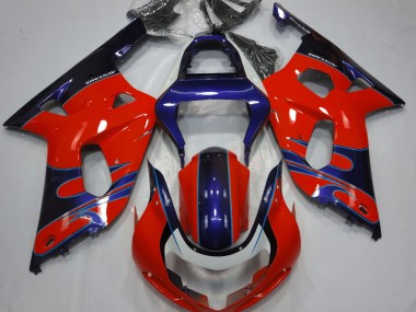 01-03 Rojo Brillante & Azul GSXR 600-750 Carenado