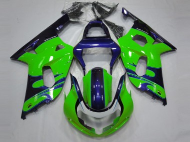 01-03 Verde Brillante & Azul GSXR 600-750 Carenado