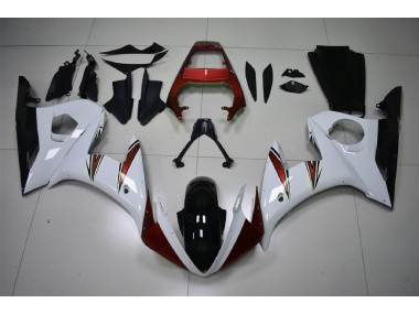 03-04 Acentos En Blanco Brillante & Rojo R6 Carenado