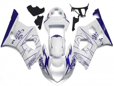 03-04 Blanco Corona Estilo Personalizado GSXR 1000 Carenado