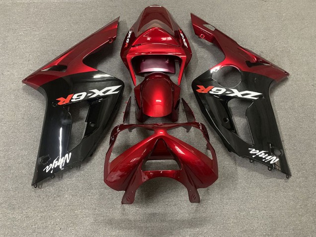 03-04 Rojo Brillante & Negro ZX6R Carenado 03-04 Rojo Brillante & Negro ZX6R Carenado