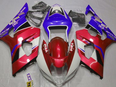 03-04 Rojo Caramelo Brillante & Azul GSXR 1000 Carenado