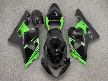 04-05 Negro Brillante & Verde GSXR 600-750 Carenado
