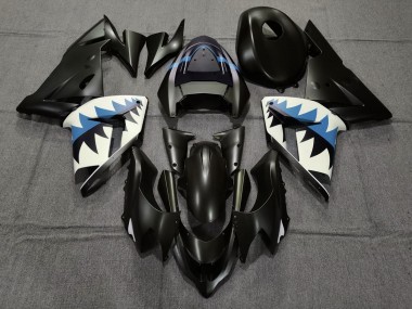 04-05 Tiburón Negro Mate & Azul Claro ZX10R Carenado