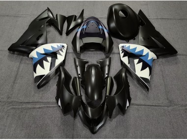 04-05 Tiburón Negro Mate & Azul Claro ZX10R Carenado
