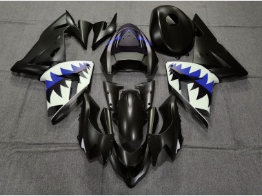 04-05 Tiburón Negro Mate & Azul Oscuro ZX10R Carenado