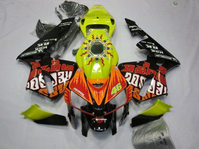 05-06 Amarillo Vibrante Rossi CBR600RR Carenado 05-06 Amarillo Vibrante Rossi CBR600RR Carenado