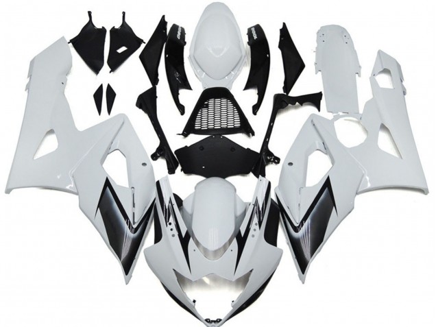 05-06 Estilo Blanco Brillante Con Toques Plateados GSXR 1000 Carenado 05-06 Estilo Blanco Brillante Con Toques Plateados GSXR 1000 Carenado