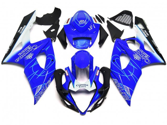 05-06 Estilo Corona Azul & Blanco GSXR 1000 Carenado 05-06 Estilo Corona Azul & Blanco GSXR 1000 Carenado