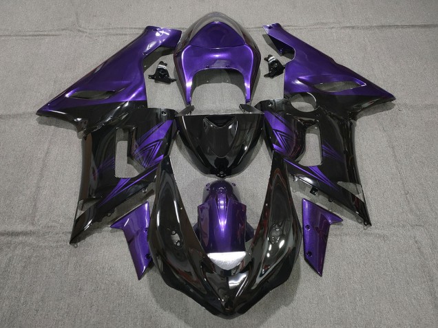 05-06 Negro Brillante & Morado ZX6R Carenado 05-06 Negro Brillante & Morado ZX6R Carenado