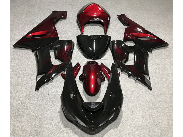 05-06 Negro Brillante & Rojo Intenso ZX6R Carenado 05-06 Negro Brillante & Rojo Intenso ZX6R Carenado