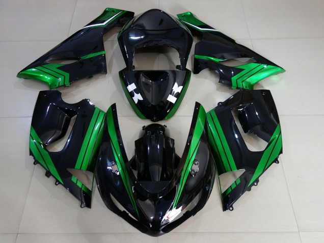 05-06 Negro Brillante & Verde Eléctrico ZX6R Carenado 05-06 Negro Brillante & Verde Eléctrico ZX6R Carenado