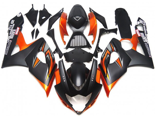 05-06 Negro & Naranja Mate & Brillante Personalizados GSXR 1000 Carenado 05-06 Negro & Naranja Mate & Brillante Personalizados GSXR 1000 Carenado