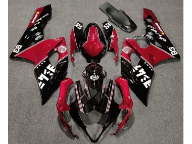 05-06 Rojo Brillante & Negro Personalizado GSXR 1000 Carenado