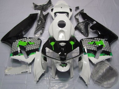 05-06 Salpicadura Verde Sobre Negro Brillante CBR600RR Carenado