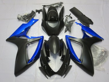 06-07 Azul Brillante & Negro Mate GSXR 600-750 Carenado