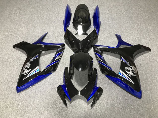 06-07 Azul Brillante & Negro Personalizado GSXR 600-750 Carenado 06-07 Azul Brillante & Negro Personalizado GSXR 600-750 Carenado