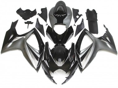 06-07 Estilo Especial OEM Plateado & Negro GSXR 600-750 Carenado