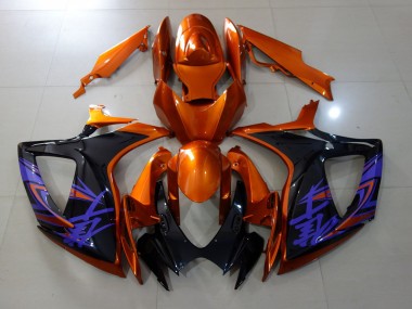 06-07 Naranja Vibrante & Negro Brillante GSXR 600-750 Carenado
