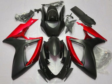 06-07 Negro Mate & Rojo GSXR 600-750 Carenado