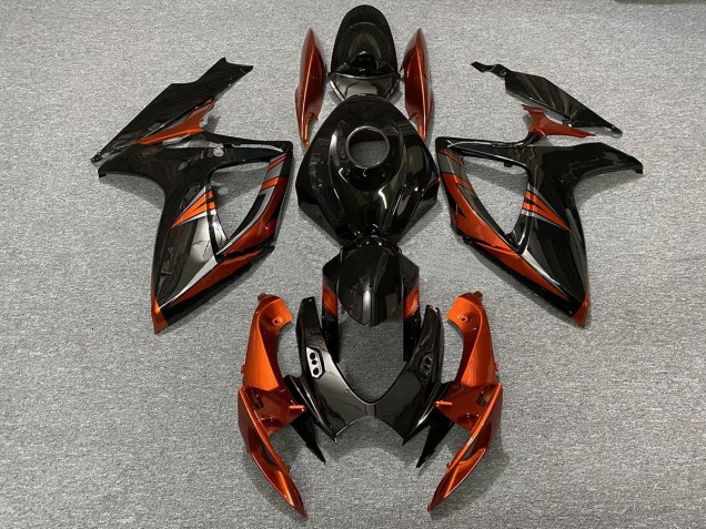 06-07 Negro & Naranja Quemado GSXR 600-750 Carenado 06-07 Negro & Naranja Quemado GSXR 600-750 Carenado