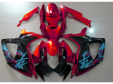 06-07 Rojo Brillante & Negro GSXR 600-750 Carenado