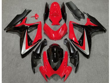 06-07 Rojo Negro Estilo OEM GSXR 600-750 Carenado