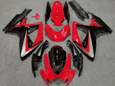06-07 Rojo Negro Estilo OEM GSXR 600-750 Carenado