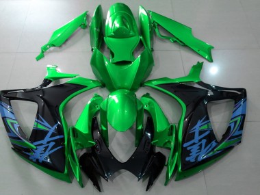 06-07 Verde Brillante & Negro GSXR 600-750 Carenado