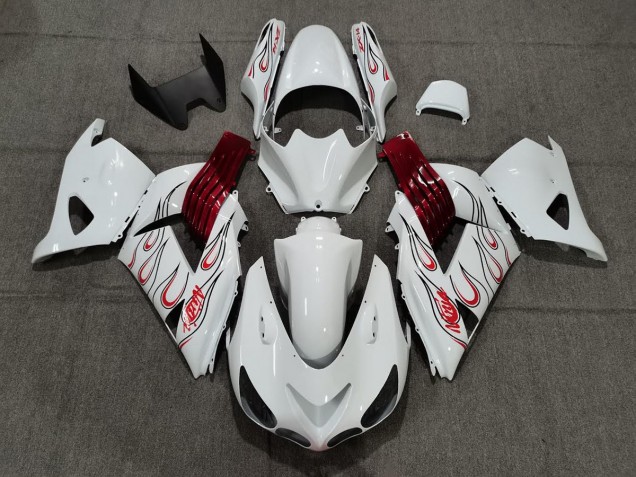 06-11 Blanco Rojo Llama ZX14R Carenado 06-11 Blanco Rojo Llama ZX14R Carenado