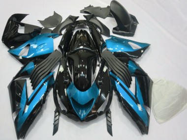 06-11 Liso Azul Claro & Negro ZX14R Carenado