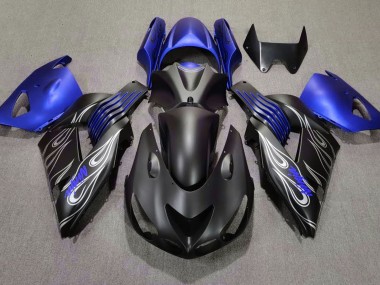 06-11 Negro Mate & Azul ZX14R Carenado