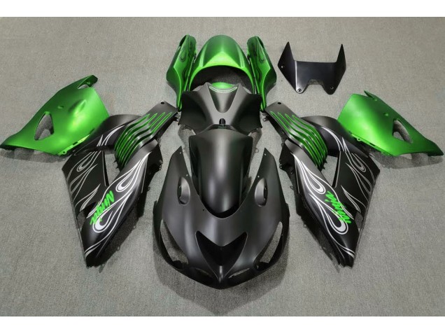 06-11 Negro Mate & Verde ZX14R Carenado