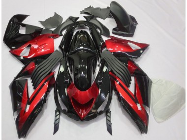 06-11 Rojo Brillante & Negro Liso ZX14R Carenado