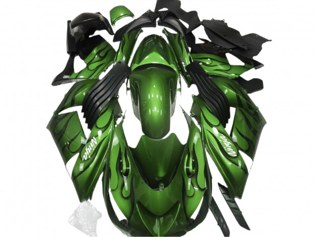 06-11 Verde Brillante & Llama ZX14R Carenado 06-11 Verde Brillante & Llama ZX14R Carenado