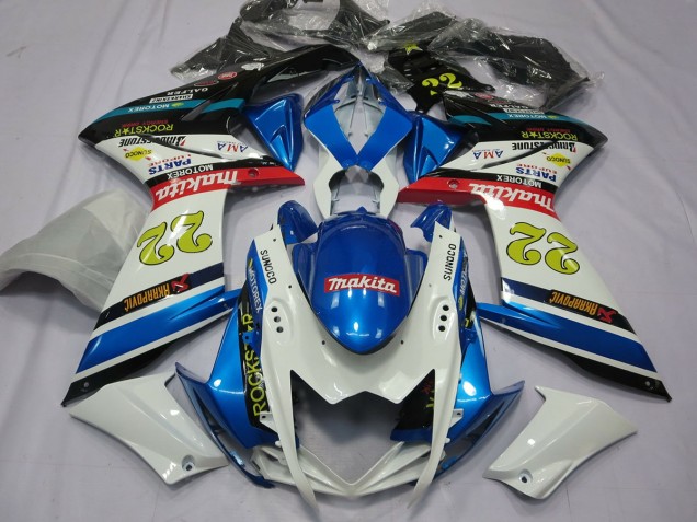 07-08 22 Blanco & Azul GSXR 1000 Carenado 07-08 22 Blanco & Azul GSXR 1000 Carenado