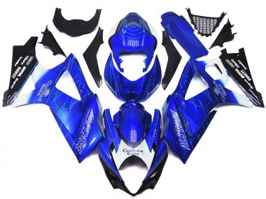 07-08 Azul Vibrante Con Blanco Corona GSXR 1000 Carenado