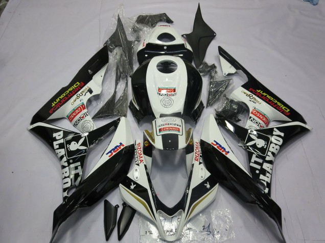 07-08 Blanco & Negro Playboy CBR600RR Carenado 07-08 Blanco & Negro Playboy CBR600RR Carenado