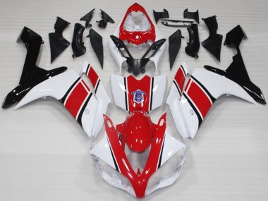 07-08 Blanco & Rojo OEM Estilo Brillante R1 Carenado