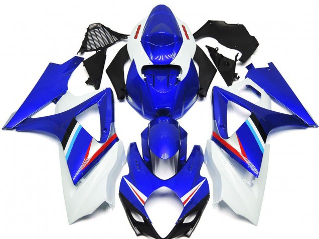 07-08 Brillo Azul & Blanco GSXR 1000 Carenado 07-08 Brillo Azul & Blanco GSXR 1000 Carenado