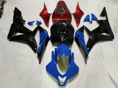 07-08 Detalles En Negro Brillante Azul & Rojo CBR600RR Carenado