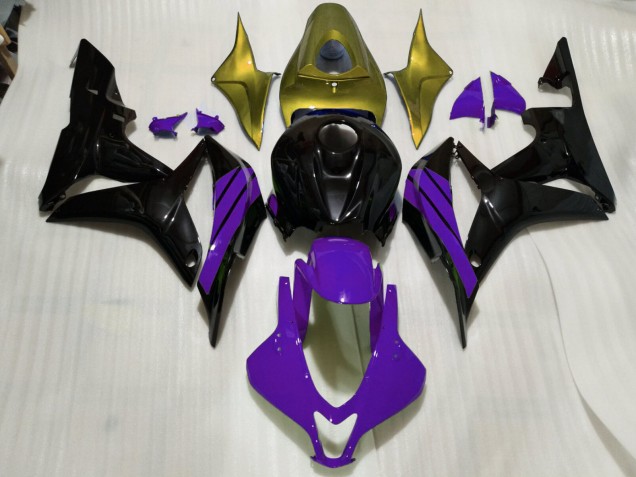 07-08 Detalles En Negro Brillante Morado & Dorado CBR600RR Carenado 07-08 Detalles En Negro Brillante Morado & Dorado CBR600RR Carenado