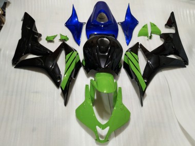 07-08 Detalles En Negro Brillante & Verde & Azul CBR600RR Carenado