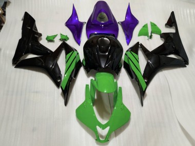 07-08 Detalles En Negro Brillante Verde & Morado CBR600RR Carenado