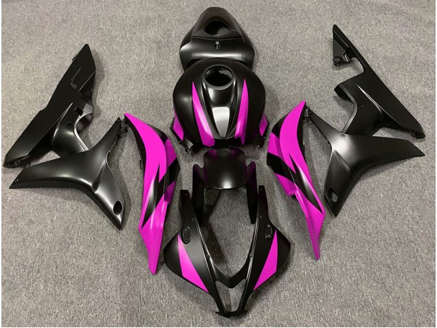 07-08 Diseño Negro Mate & Rosa CBR600RR Carenado 07-08 Diseño Negro Mate & Rosa CBR600RR Carenado